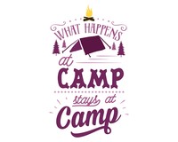 What Happens At Camp Stays At Camp Schriftzug Aufkleber Aufkleber Modellnummer  rosa