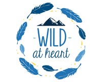 Wild At Heart Schriftzug Aufkleber Aufkleber Modellnummer   hellblau