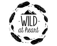 Wild At Heart Schriftzug Aufkleber Aufkleber Modellnummer   schwarz
