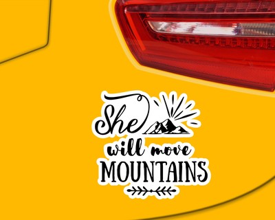 She Will Move Mountains Schriftzug Aufkleber - Ansicht 2