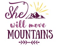 She Will Move Mountains Schriftzug Aufkleber Aufkleber Modellnummer  rosa