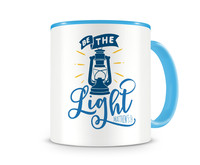 Tasse mit dem Motiv Be The Light Matthew 5:14 Tasse Modellnummer  hellblau/hellblau