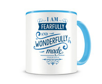 Tasse mit dem Motiv I Am Fearfully And Wonderfully Made Tasse Modellnummer  hellblau/hellblau