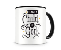 Tasse mit dem Motiv I Am A Child Of God Tasse Modellnummer  schwarz/schwarz