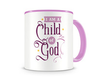 Tasse mit dem Motiv I Am A Child Of God Tasse Modellnummer  rosa/rosa