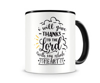 Tasse mit dem Motiv Thanks To The Lord Tasse Modellnummer  schwarz/schwarz