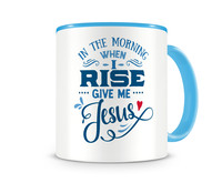 Tasse mit dem Motiv Give Me Jesus Tasse Modellnummer  hellblau/hellblau