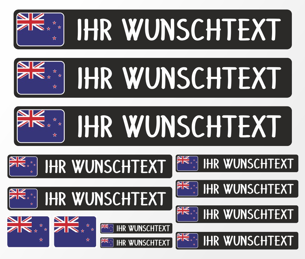 Namensaufkleber Set Flagge Fahnen  Modellnummer 301709  