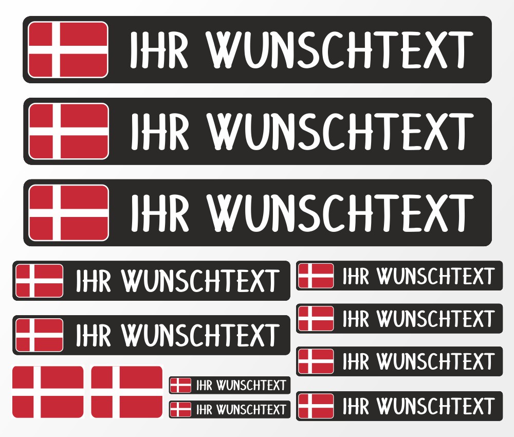 Namensaufkleber Set Flagge Fahnen  Modellnummer 301711  