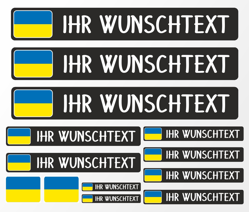 Namensaufkleber Set Flagge Fahnen  Modellnummer 301714  