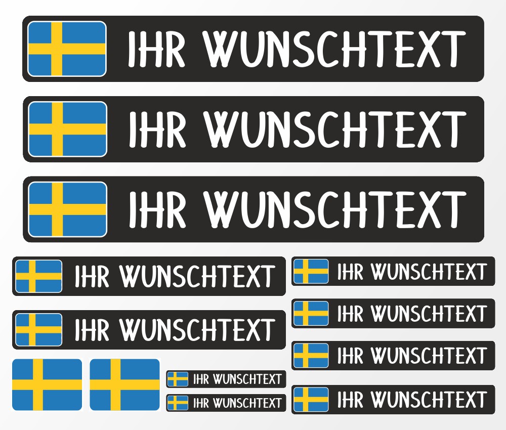 Namensaufkleber Set Flagge Fahnen  Modellnummer 301716  