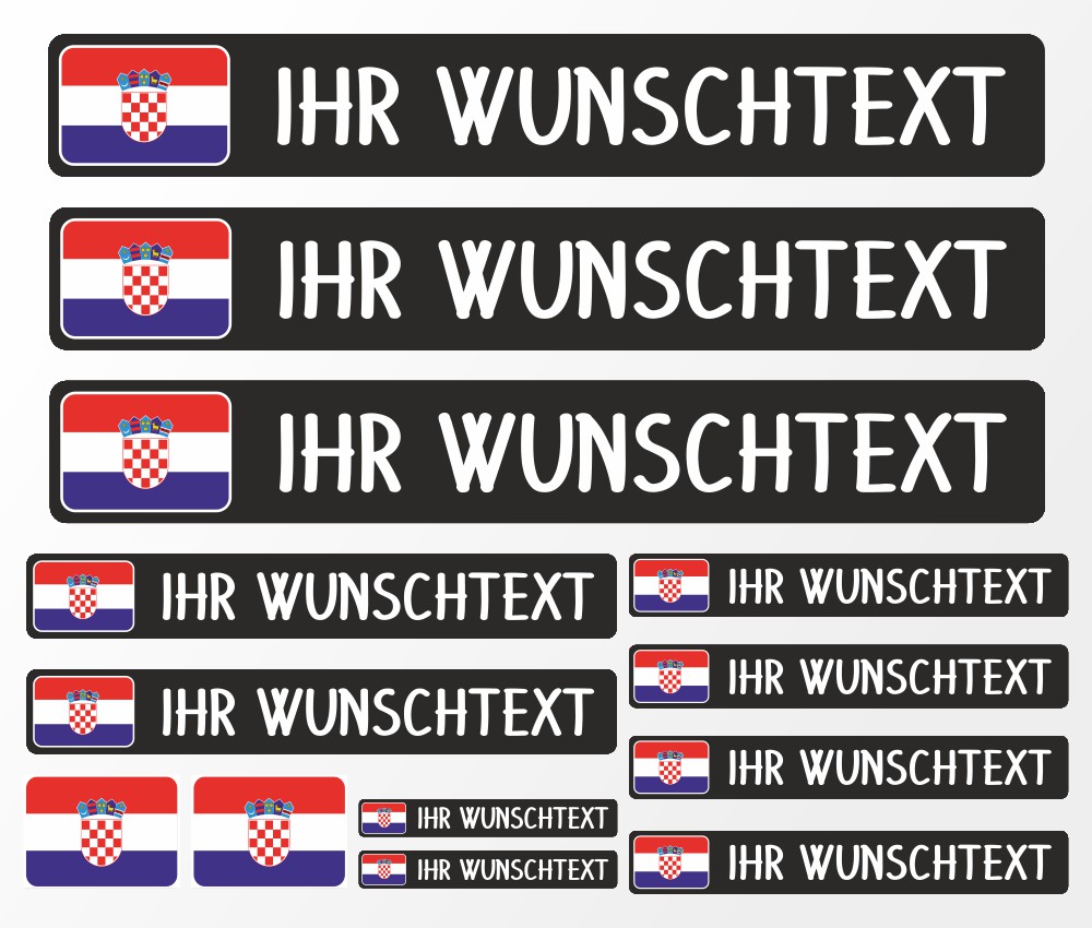 Namensaufkleber Set Flagge Fahnen  Modellnummer 301718  