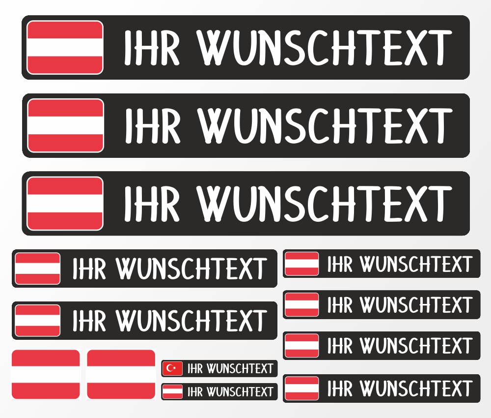 Namensaufkleber Set Flagge Fahnen  Modellnummer 301719  