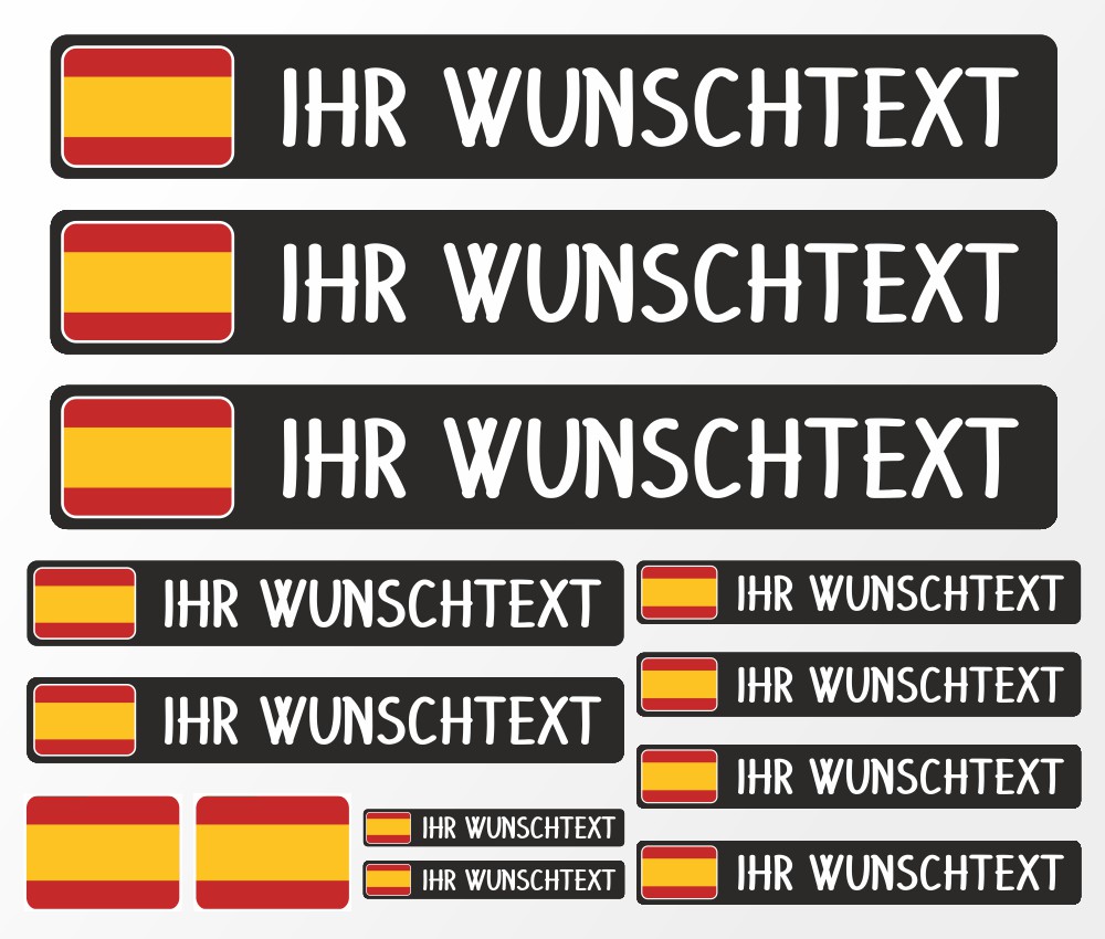 Namensaufkleber Set Flagge Fahnen  Modellnummer 301722  