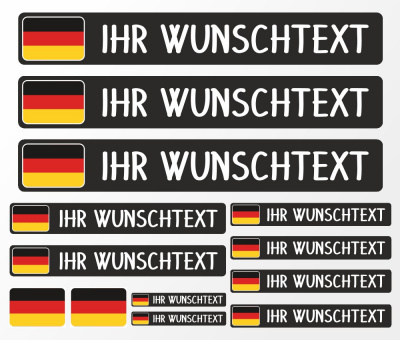 Namensaufkleber Set Flagge Fahnen