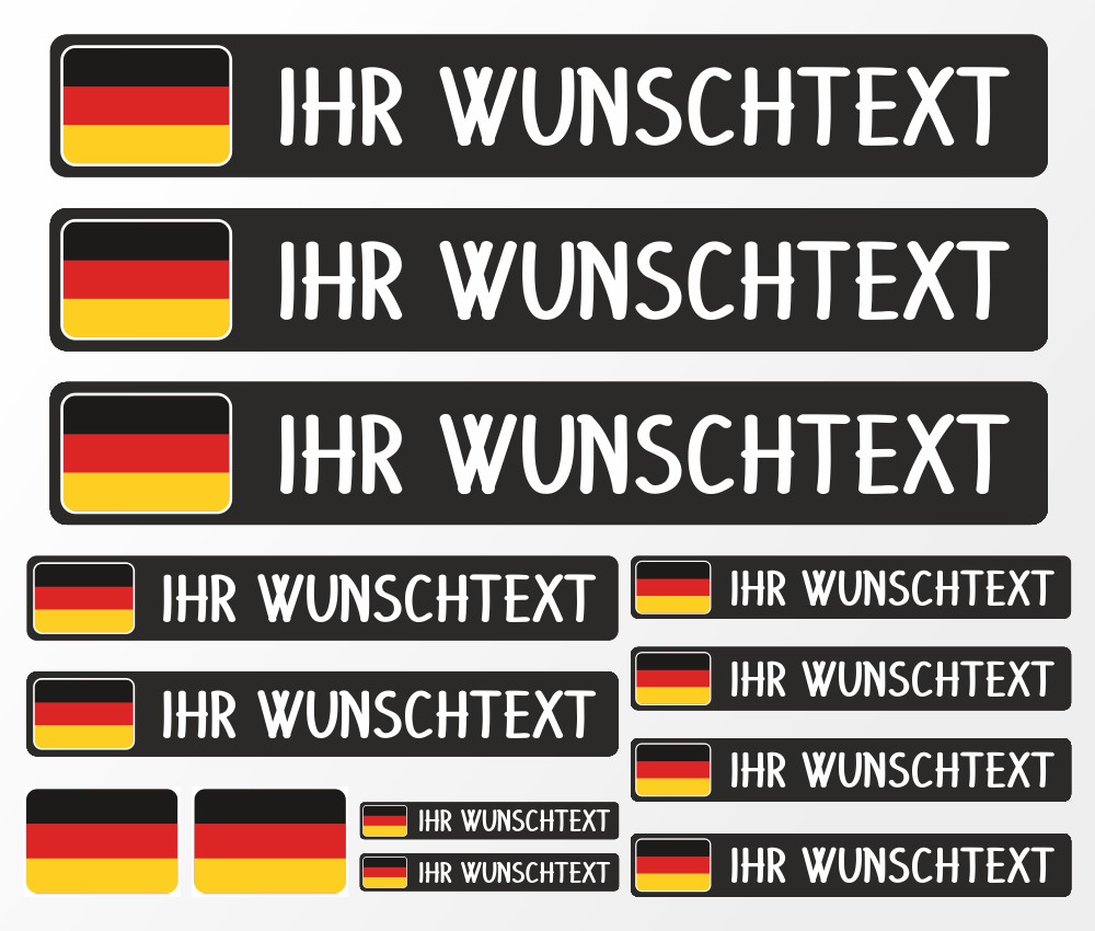 Namensaufkleber Set Flagge Fahnen  Modellnummer 301725  