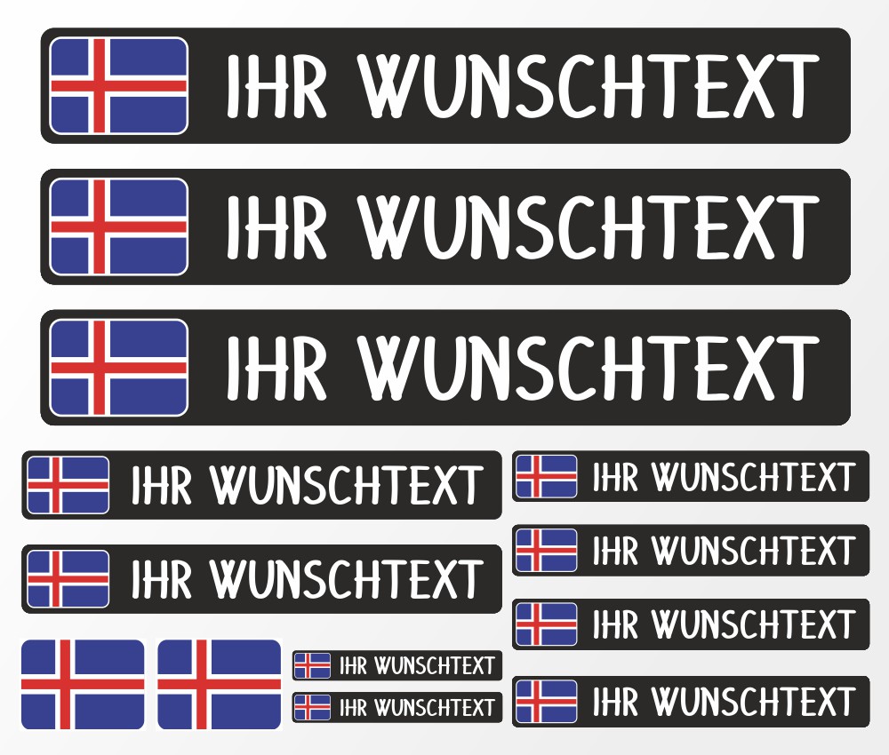 Namensaufkleber Set Flagge Fahnen  Modellnummer 301733  