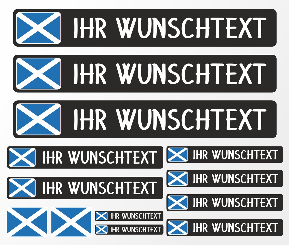 Namensaufkleber Set Flagge Fahnen  Modellnummer 301736  