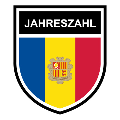Andorra Wappen mit Jahreszahl Autoaufkleber