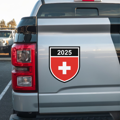 Schweiz Wappen mit Jahreszahl Autoaufkleber - Ansicht 3