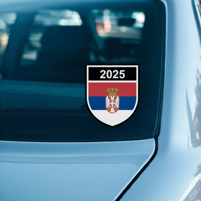 Serbien Wappen mit Jahreszahl Autoaufkleber - Ansicht 2