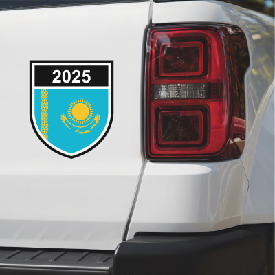 Kasachstan Wappen mit Jahreszahl Autoaufkleber - Ansicht 3
