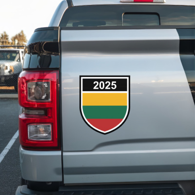 Litauen Wappen mit Jahreszahl Autoaufkleber - Ansicht 3