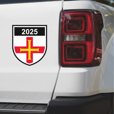 Guernsey Wappen mit Jahreszahl Autoaufkleber - Ansicht 3