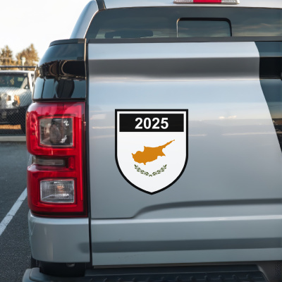 Republik Zypern Wappen mit Jahreszahl Autoaufkleber - Ansicht 3