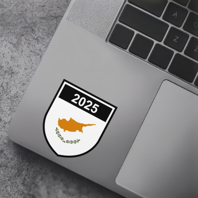 Republik Zypern Wappen mit Jahreszahl Autoaufkleber - Ansicht 7