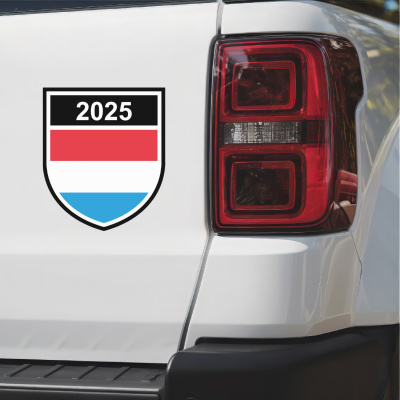 Luxemburg Wappen mit Jahreszahl Autoaufkleber - Ansicht 3