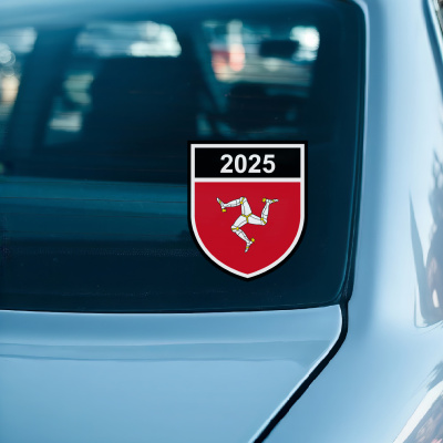 Isle of Man  Wappen mit Jahreszahl Autoaufkleber - Ansicht 2