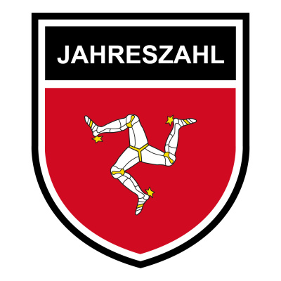 Isle of Man  Wappen mit Jahreszahl Autoaufkleber