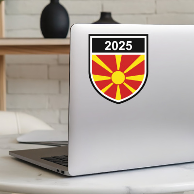 Nordmazedonien Wappen mit Jahreszahl Autoaufkleber - Ansicht 5