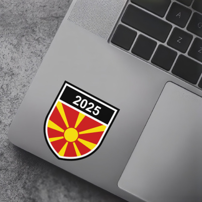 Nordmazedonien Wappen mit Jahreszahl Autoaufkleber - Ansicht 7
