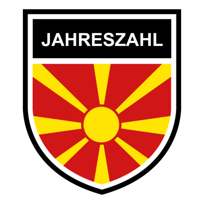 Nordmazedonien Wappen mit Jahreszahl Autoaufkleber