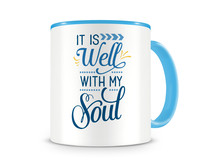Tasse mit dem Motiv Well With My Soul Tasse Modellnummer  hellblau/hellblau