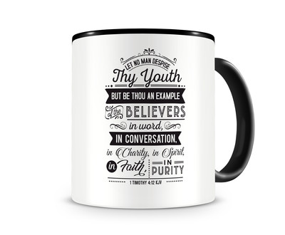 Tasse mit dem Motiv Let No Man Despise Thy Youth