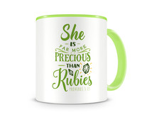 Tasse mit dem Motiv More Precious Than Rubies Tasse Modellnummer  grn 902/grn 902