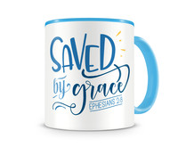 Tasse mit dem Motiv Saved By Grace Tasse Modellnummer  hellblau/hellblau