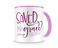 Tasse mit dem Motiv Saved By Grace Tasse Modellnummer  rosa/rosa