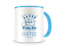 Tasse mit dem Motiv Saved By Jesus Tasse Modellnummer  hellblau/hellblau