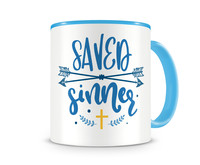 Tasse mit dem Motiv Saved Sinner Tasse Modellnummer  hellblau/hellblau
