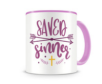 Tasse mit dem Motiv Saved Sinner Tasse Modellnummer  rosa/rosa
