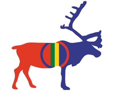 Rentier Aufkleber in den Farben der Sami - Ansicht 1
