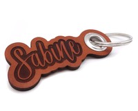 Schlsselanhnger mit Wunschtext Schlsselanhnger Modellnummer  cognac braun/graviert