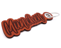 Schlsselanhnger Mnchen Schlsselanhnger Modellnummer  cognac braun/graviert