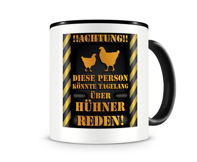 Tasse mit dem Motiv ber Hhner reden