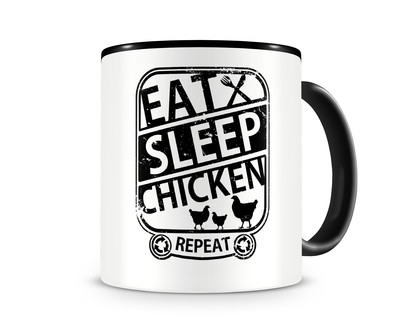 Tasse mit dem Motiv Eat Sleep Chicken