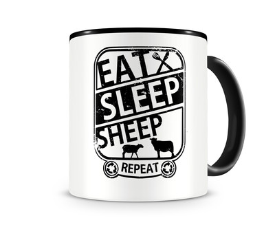 Tasse mit dem Motiv Eat Sleep Sheep